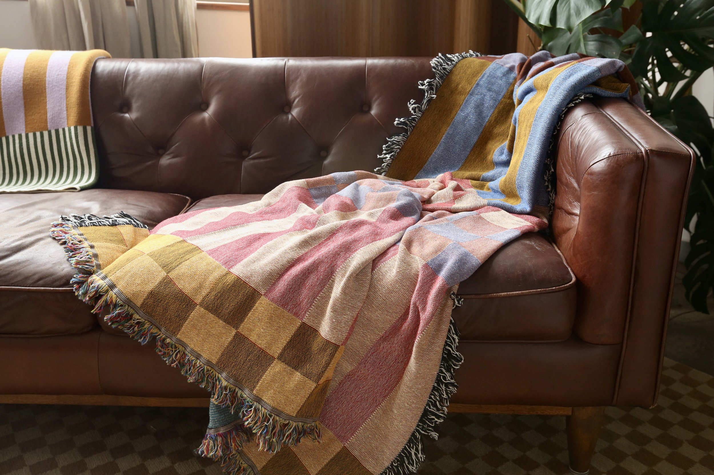 CHECKERED STRIPE TAPESTRY BLANKET IN FORT TILDEN — Calhoun & Co.